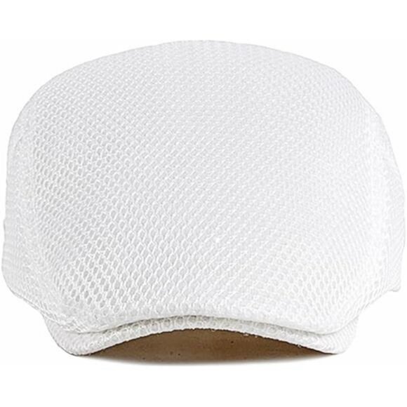 Mens Mesh Summer Flat Cap Adjustable Breathable Ivy Newsboy Driving Hat - Picture 3 of 6